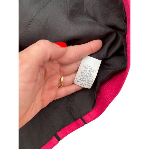 Canvasbacks Pink Wool Blazer Jacket Abstract Floral Funky Wimsy Size 12 - Picture 5 of 10